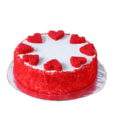 Red Velvet Round With Red Heart 500Gm